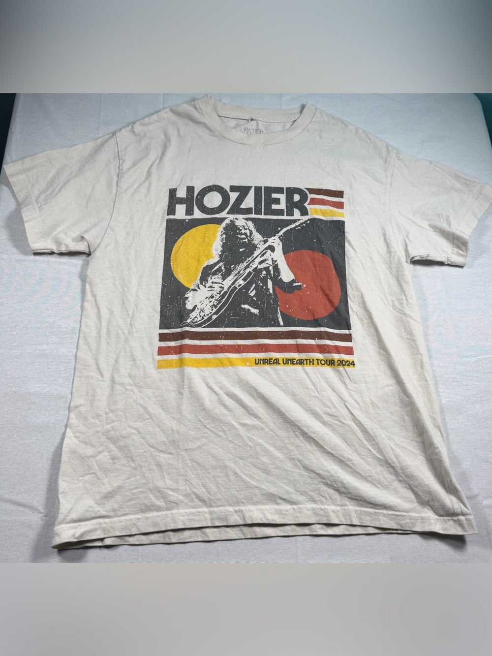 Official Hozier Unreal Earth Tour 2024 Concert T-Shirt Front and Back Graphics